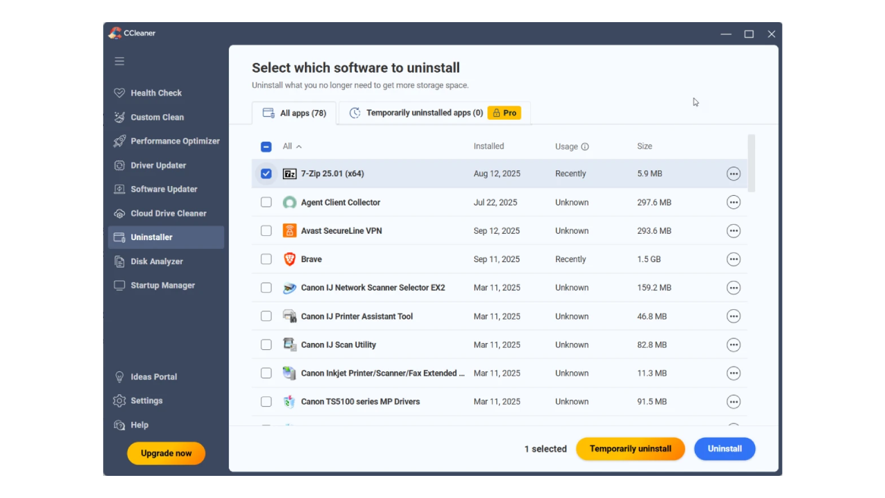 CCleaner — Desktop (Windows) screenshot 1